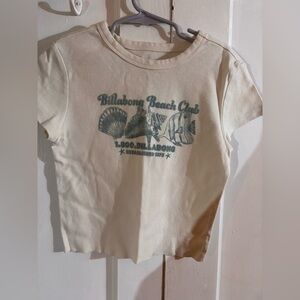 Billabong Cream Tee with Teal Beach Graphic